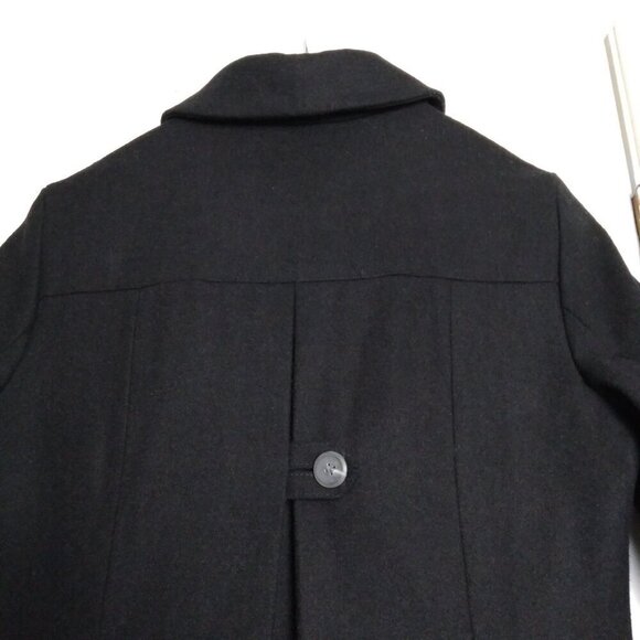 Asos NWT Black ALine Midi Skater Swing Fit & Flair Frock Coat Hidden Buttons S10 - Picture 15 of 16